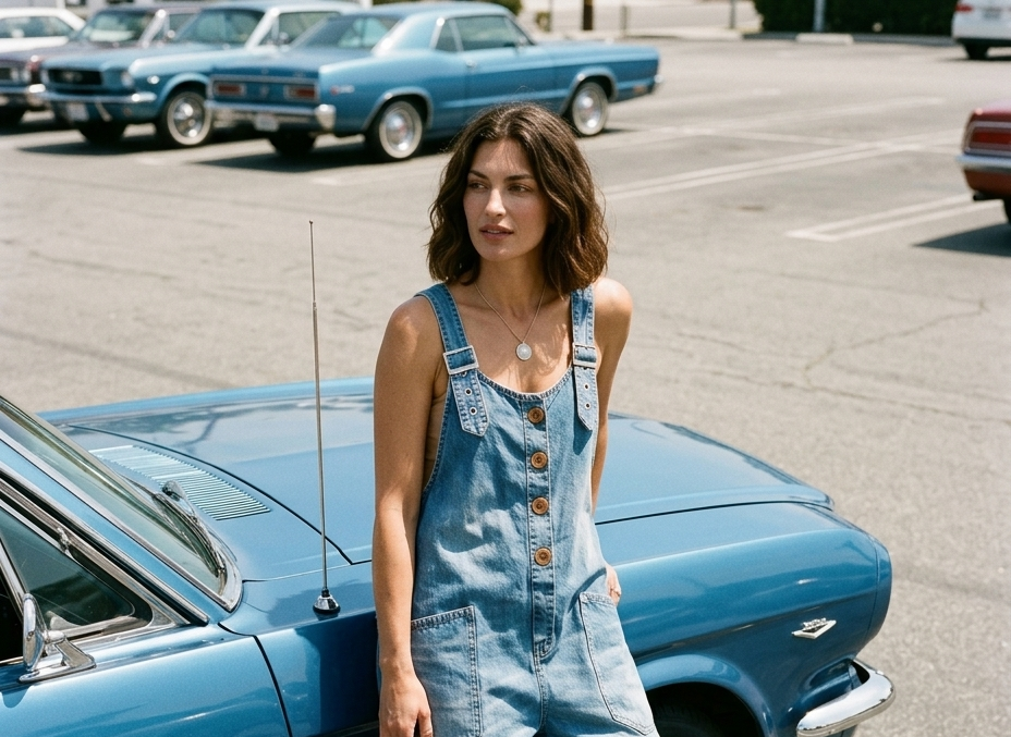 Paola | Salopette Vintage con Bretelle Regolabili