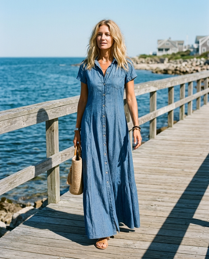Melissa | Abito Chemisier Blu Mediterraneo