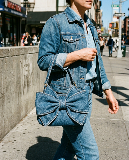 Brezza | Borsa in Denim con Fiocco