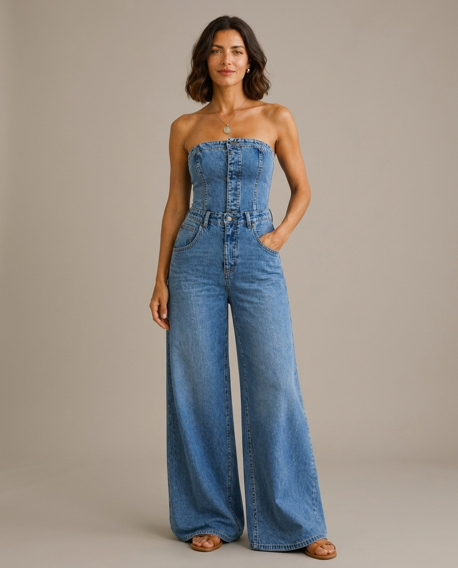 Stella | Tuta Blu Modellante Senza Spalline