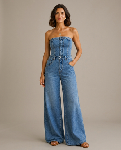 Stella | Tuta Blu Modellante Senza Spalline