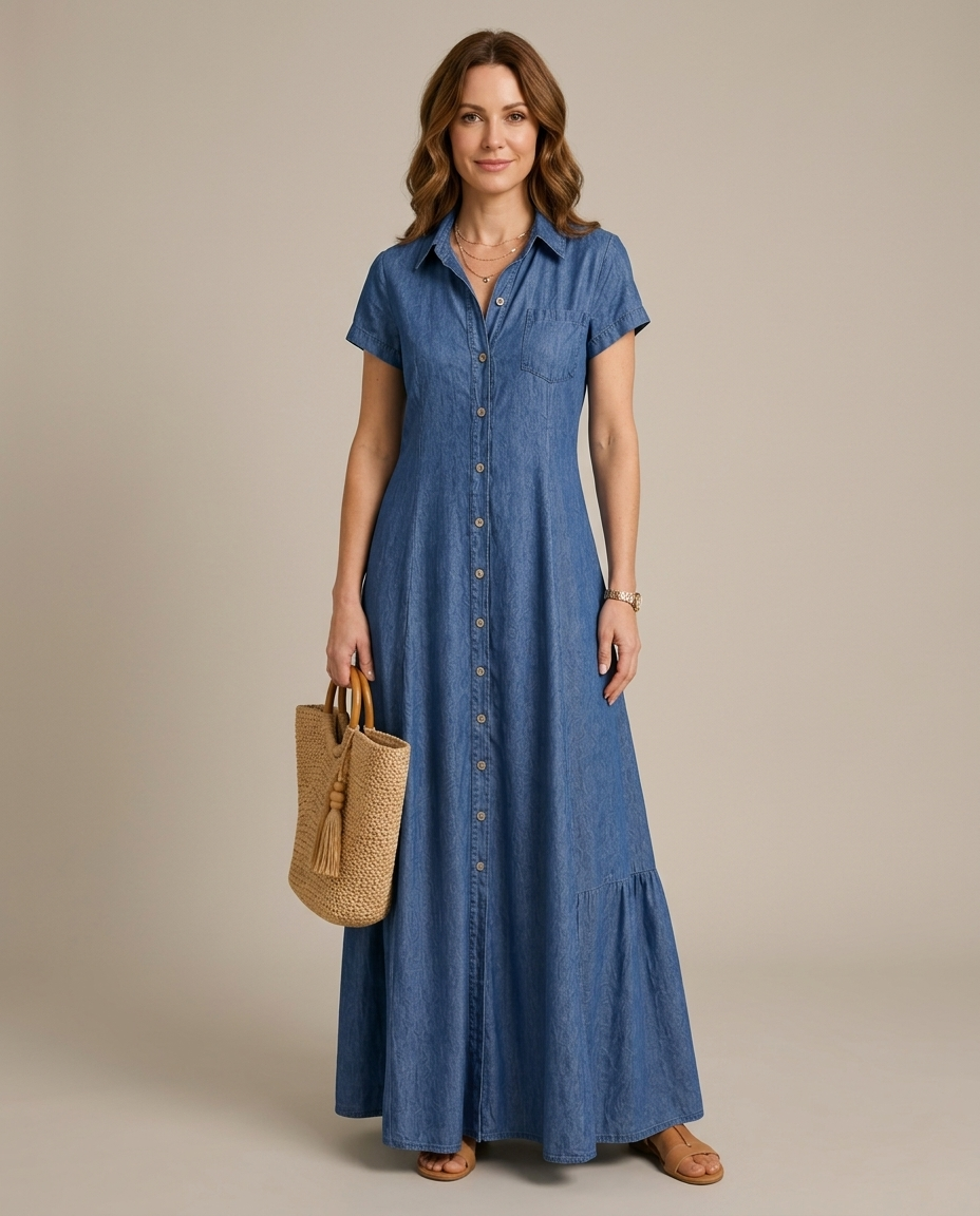 Melissa | Abito Chemisier Blu Mediterraneo