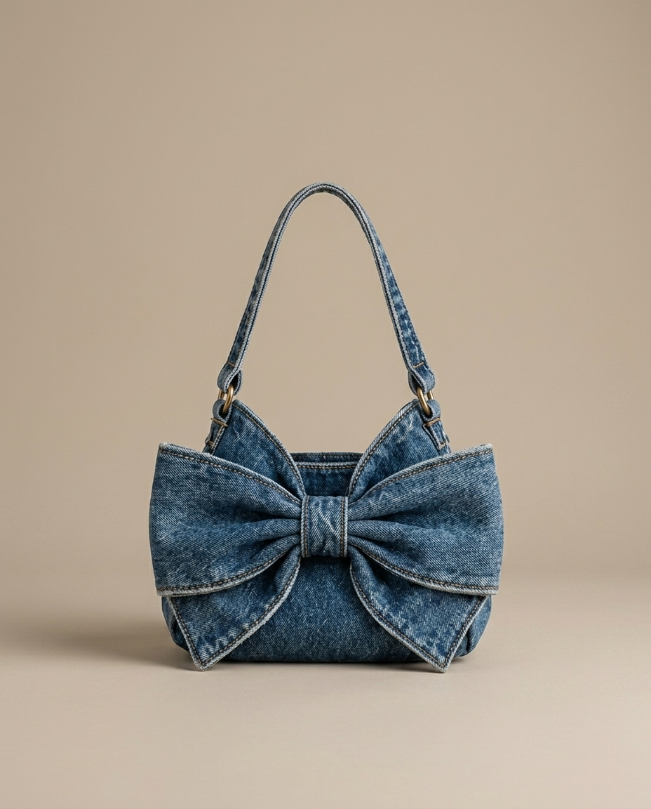 Brezza | Borsa in Denim con Fiocco