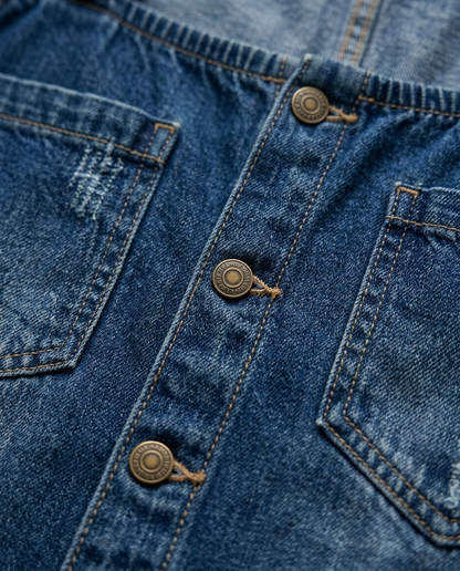 Rita | Tuta Blu con Spalle Scoperte a Gamba Ampia