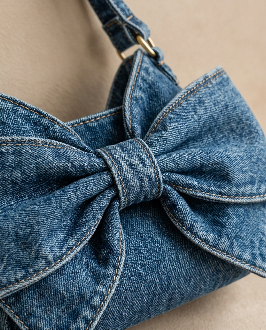 Brezza | Borsa in Denim con Fiocco